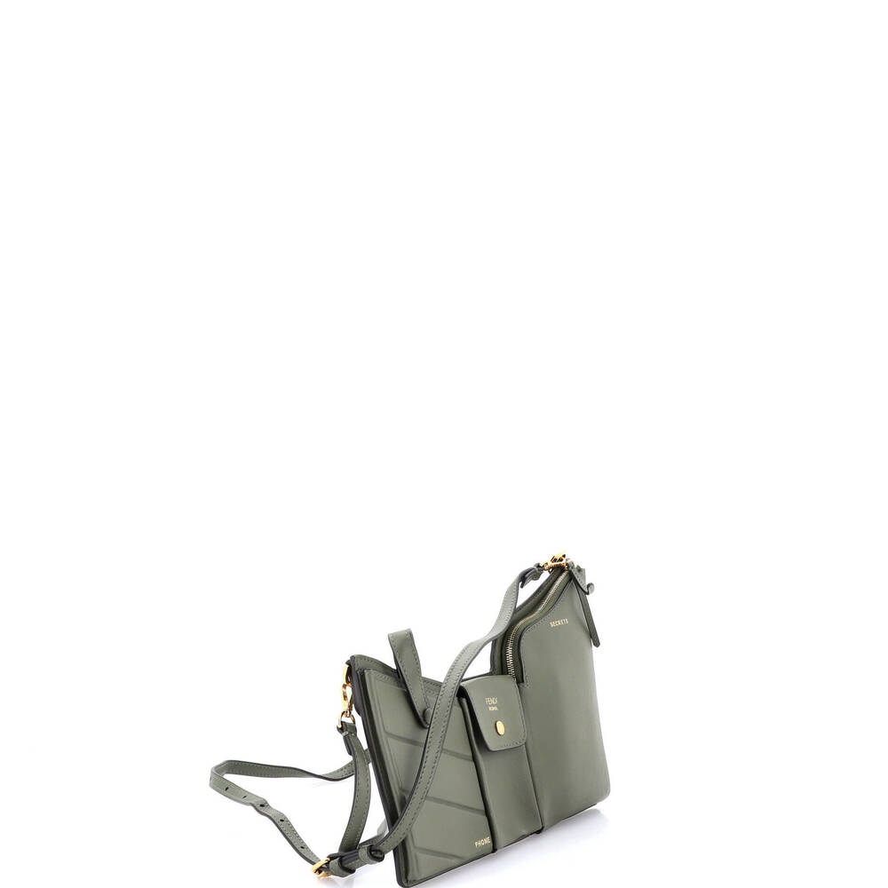Fendi Mini Bustine 3 Pockets Crossbody Bag Leather - Picture 2 of 7